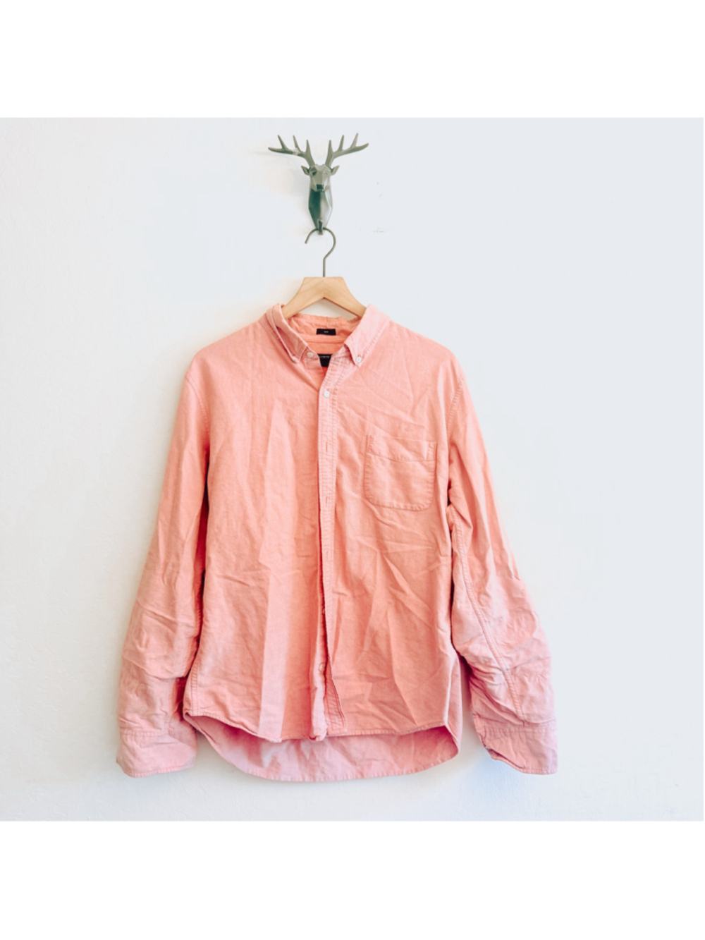 Men's J.Crew Oxford Casual Button Down Shirt Pink XL